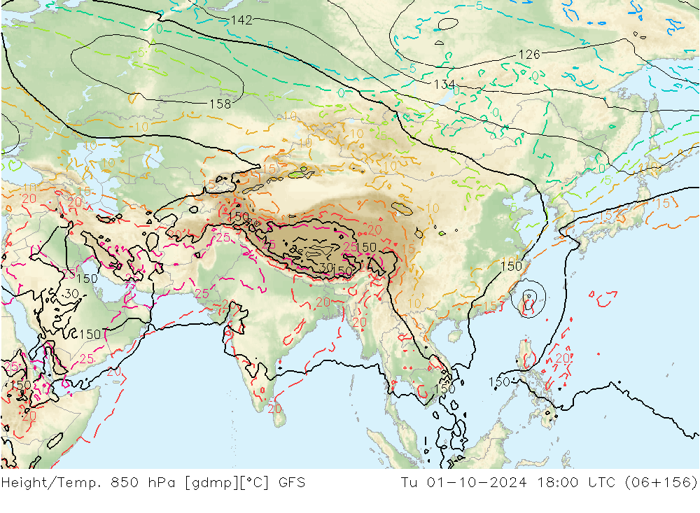 Z500/Rain (+SLP)/Z850 GFS mar 01.10.2024 18 UTC