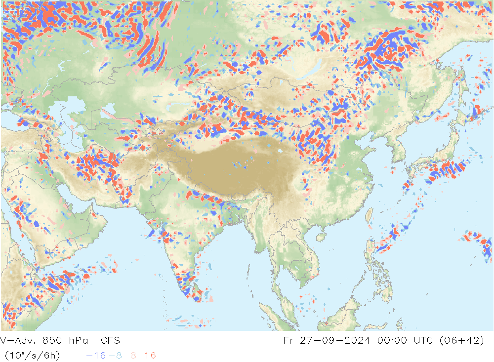 V-Adv. 850 hPa GFS Fr 27.09.2024 00 UTC