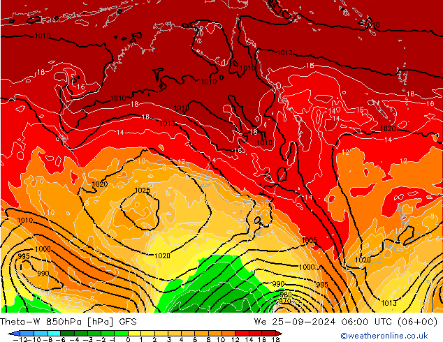 Theta-W 850hPa GFS september 2024