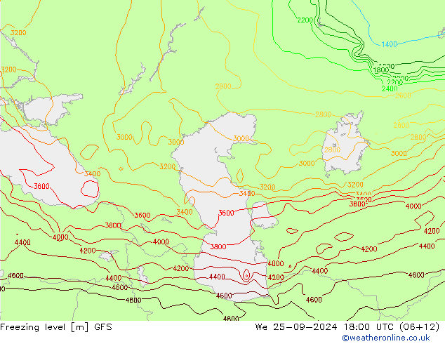 Donma Seviyesi GFS Çar 25.09.2024 18 UTC