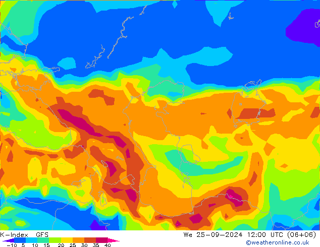 K-Index GFS Qua 25.09.2024 12 UTC