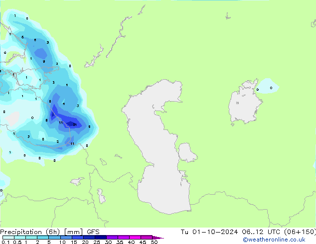 Z500/Rain (+SLP)/Z850 GFS Ter 01.10.2024 12 UTC