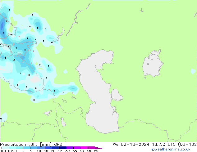 Nied. akkumuliert (6Std) GFS Mi 02.10.2024 00 UTC