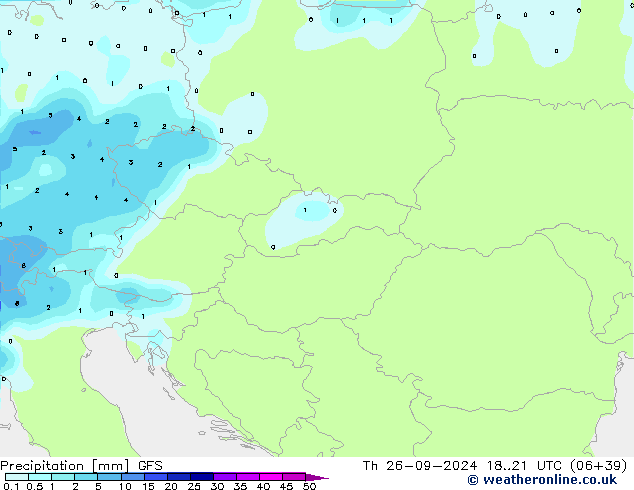 Precipitation GFS Th 26.09.2024 21 UTC