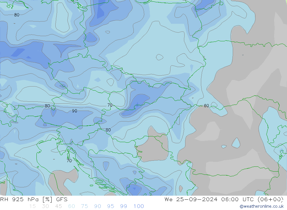 925 hPa Nispi Nem GFS Eylül 2024