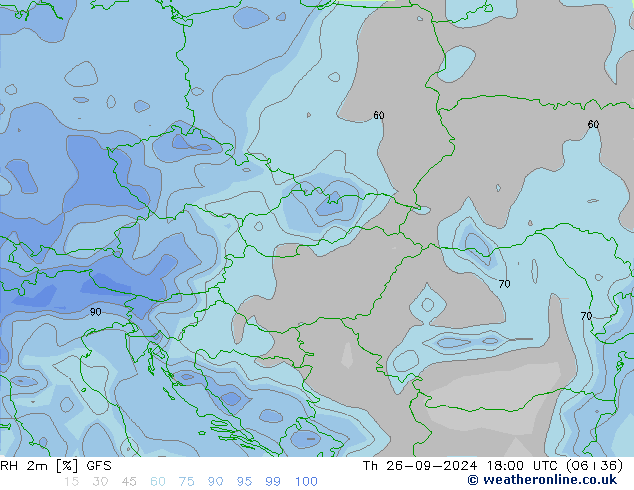 RH 2m GFS Th 26.09.2024 18 UTC