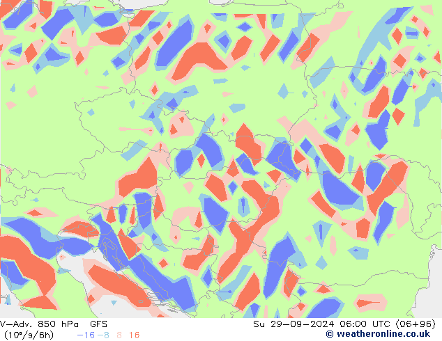 V-Adv. 850 hPa GFS Paz 29.09.2024 06 UTC