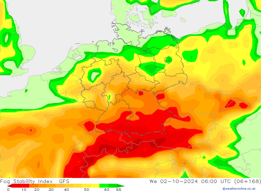 Fog Stability Index GFS wo 02.10.2024 06 UTC