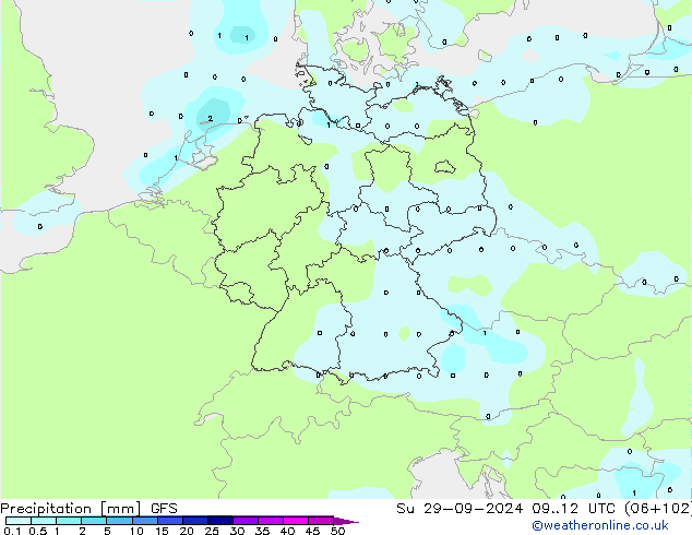 осадки GFS Вс 29.09.2024 12 UTC