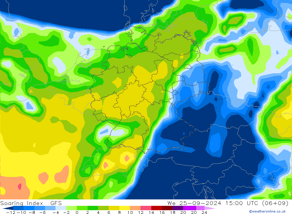 Soaring Index GFS mié 25.09.2024 15 UTC