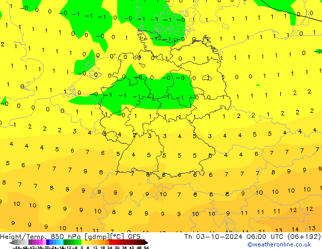 Z500/Regen(+SLP)/Z850 GFS do 03.10.2024 06 UTC