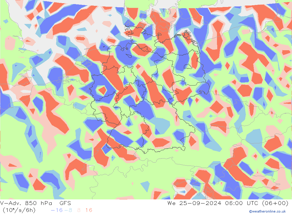 V-Adv. 850 hPa GFS We 25.09.2024 06 UTC