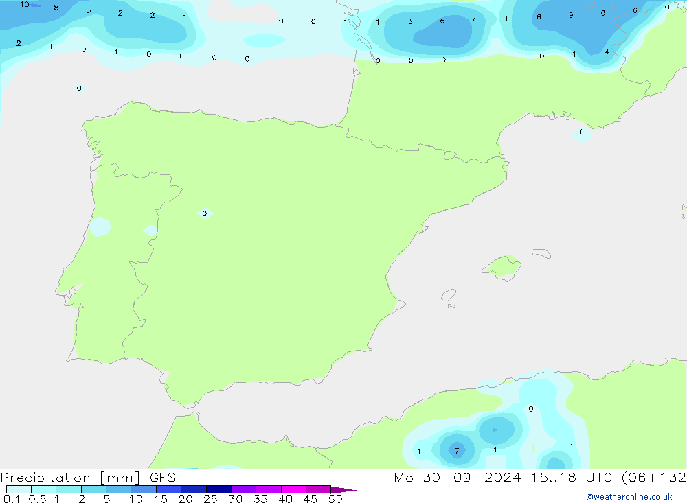 Yağış GFS Pzt 30.09.2024 18 UTC