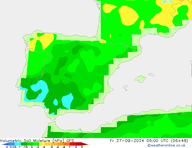 Volumetric Soil Moisture GFS Pá 27.09.2024 06 UTC