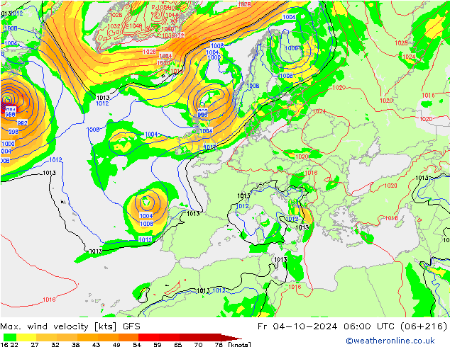 Max. wind velocity GFS Fr 04.10.2024 06 UTC