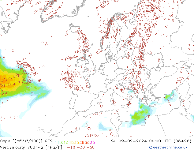 Cape GFS So 29.09.2024 06 UTC