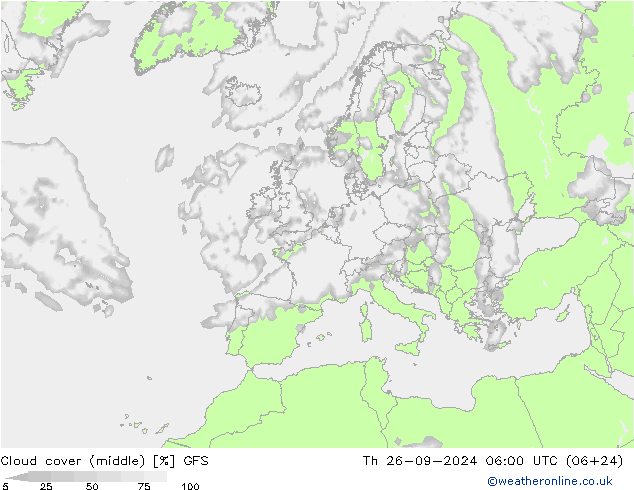 Cloud cover (middle) GFS September 2024