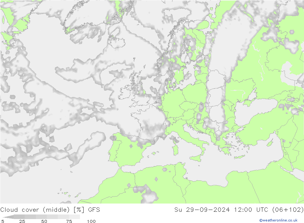 nuvens (médio) GFS Dom 29.09.2024 12 UTC