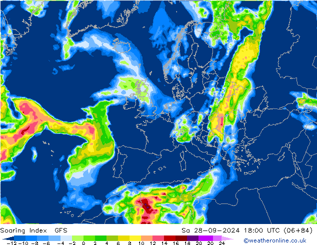 Soaring Index GFS so. 28.09.2024 18 UTC