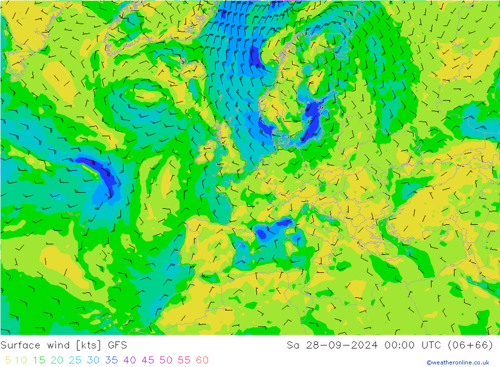 Surface wind GFS Sa 28.09.2024 00 UTC