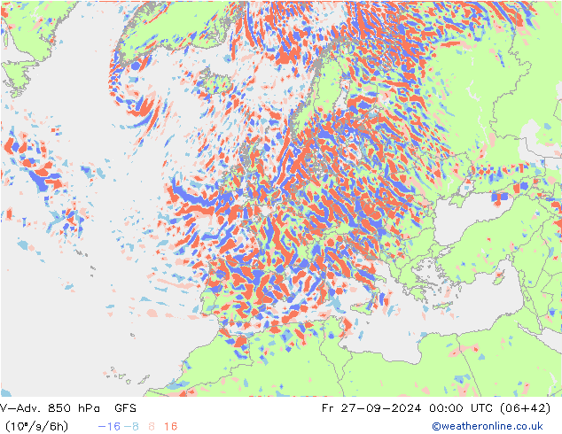 V-Adv. 850 hPa GFS Fr 27.09.2024 00 UTC