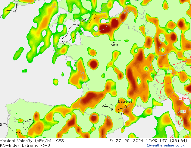 Convection-Index GFS ven 27.09.2024 12 UTC