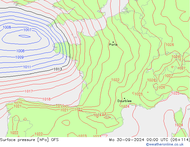 GFS: Po 30.09.2024 00 UTC