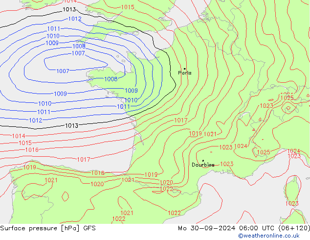 GFS: lun 30.09.2024 06 UTC