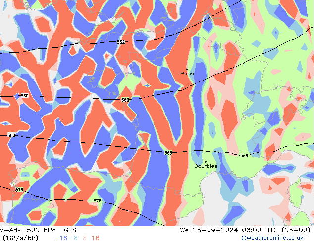 V-Adv. 500 hPa GFS Září 2024