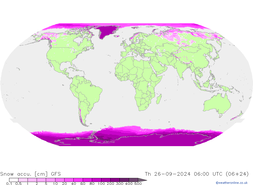 Totale sneeuw GFS do 26.09.2024 06 UTC