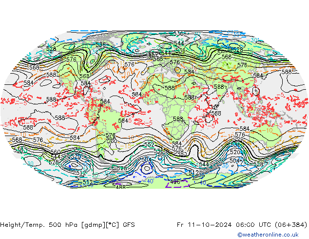 Height/Temp. 500 hPa GFS pt. 11.10.2024 06 UTC