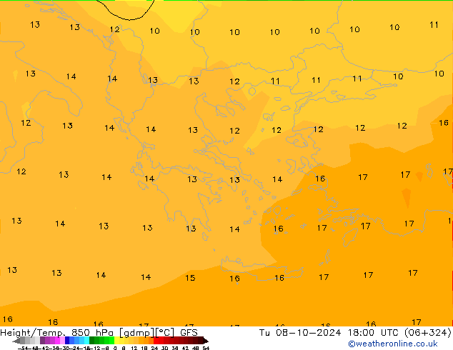 Height/Temp. 850 hPa GFS Ottobre 2024