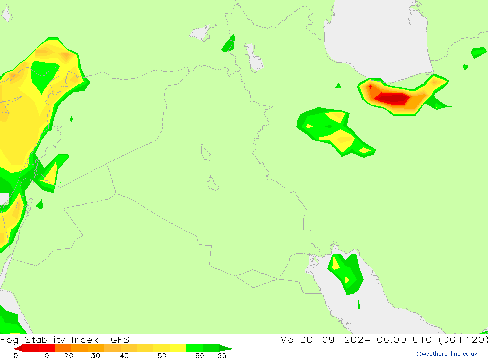 Fog Stability Index GFS ma 30.09.2024 06 UTC