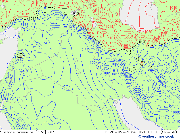 Surface pressure GFS Th 26.09.2024 18 UTC