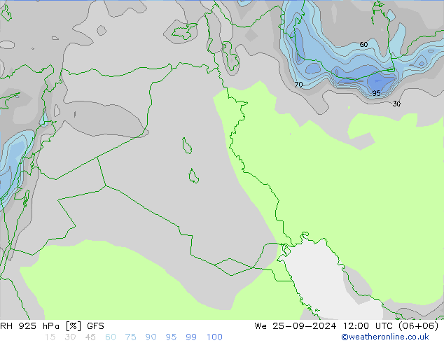 RH 925 hPa GFS St 25.09.2024 12 UTC