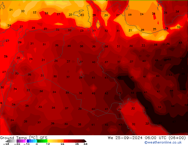 Ground Temp GFS We 25.09.2024 06 UTC