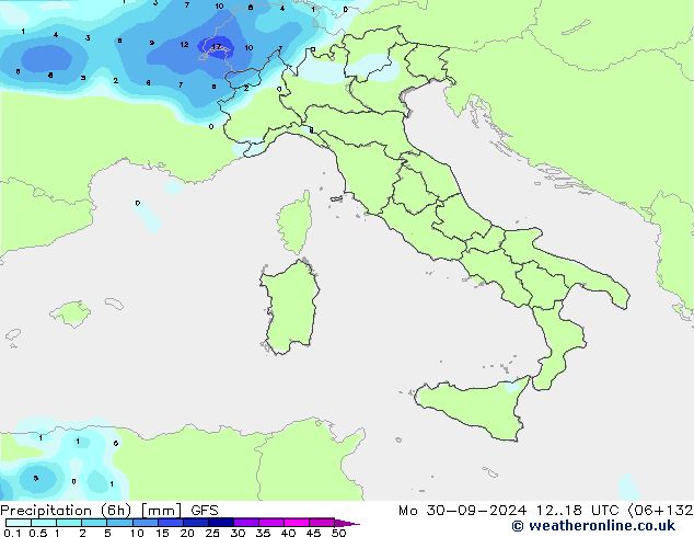 Z500/Rain (+SLP)/Z850 GFS Mo 30.09.2024 18 UTC