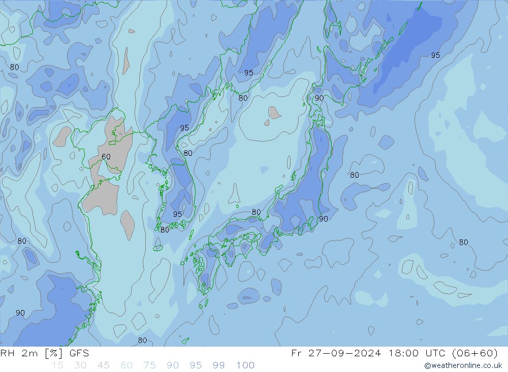 RH 2m GFS  27.09.2024 18 UTC