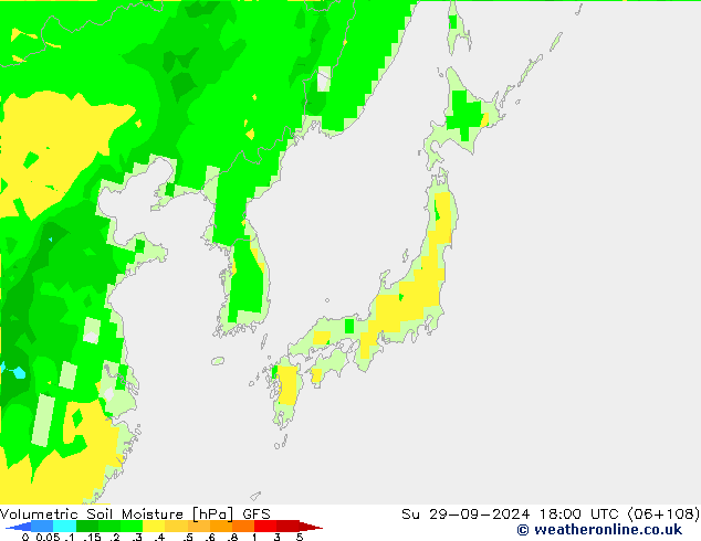 Volumetric Soil Moisture GFS Dom 29.09.2024 18 UTC