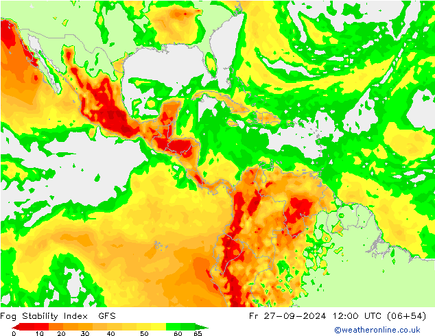 Fog Stability Index GFS пт 27.09.2024 12 UTC