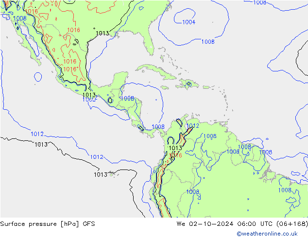 ciśnienie GFS śro. 02.10.2024 06 UTC