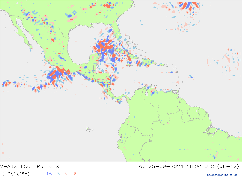 V-Adv. 850 hPa GFS We 25.09.2024 18 UTC