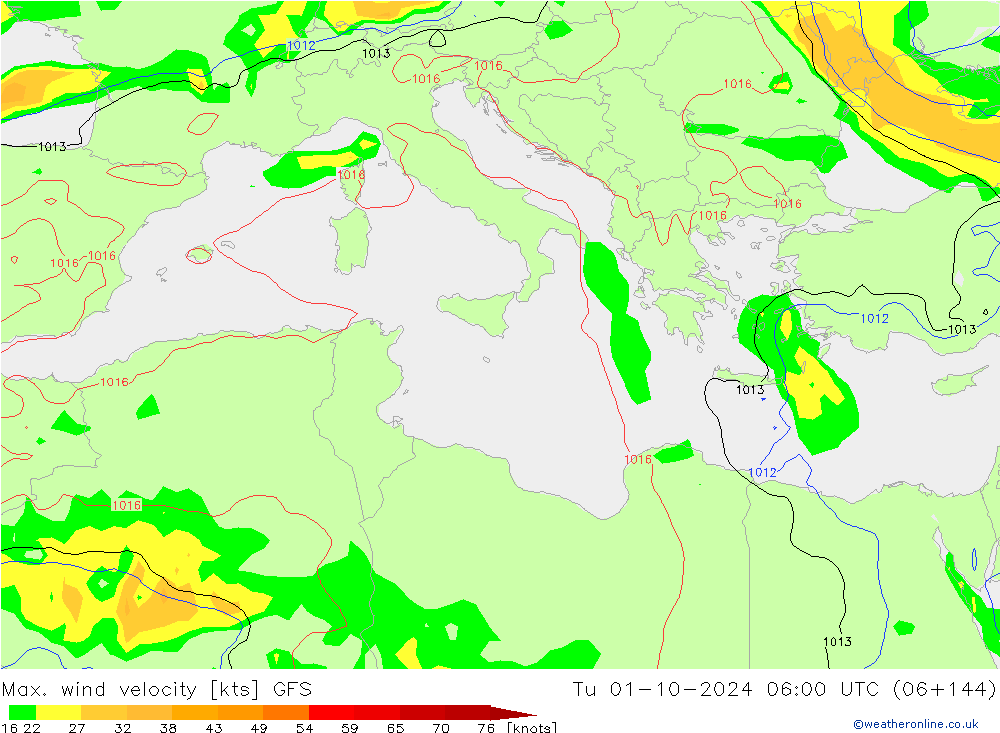 Max. wind velocity GFS mar 01.10.2024 06 UTC