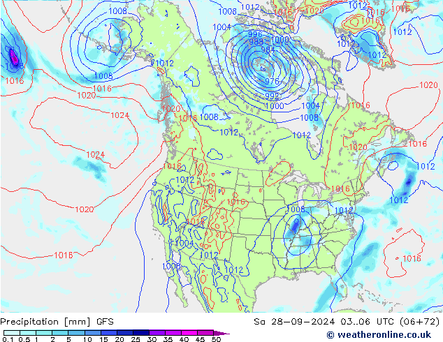 Precipitation GFS Sa 28.09.2024 06 UTC