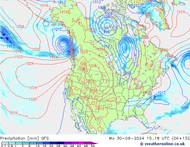 Precipitation GFS Mo 30.09.2024 18 UTC