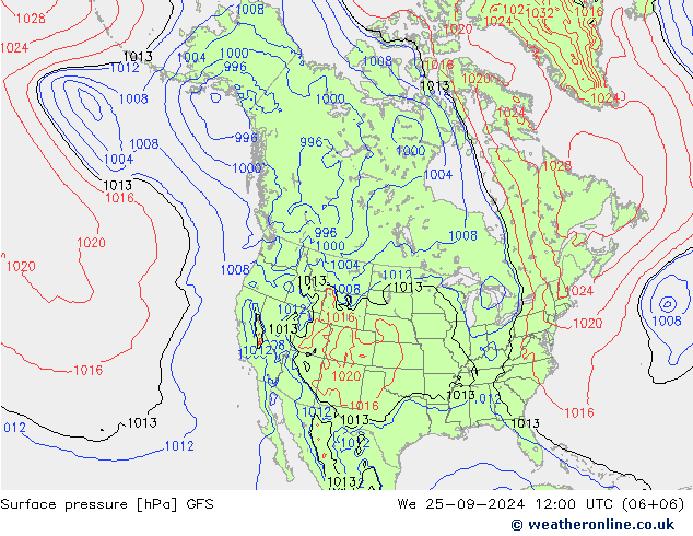 GFS: Mi 25.09.2024 12 UTC