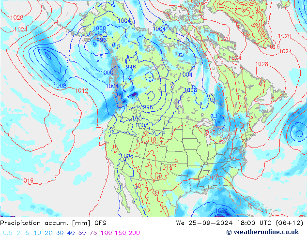 Nied. akkumuliert GFS Mi 25.09.2024 18 UTC