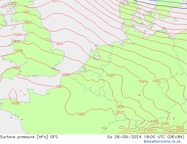 GFS: sam 28.09.2024 18 UTC