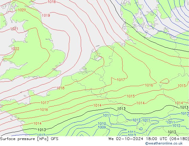 GFS: śro. 02.10.2024 18 UTC