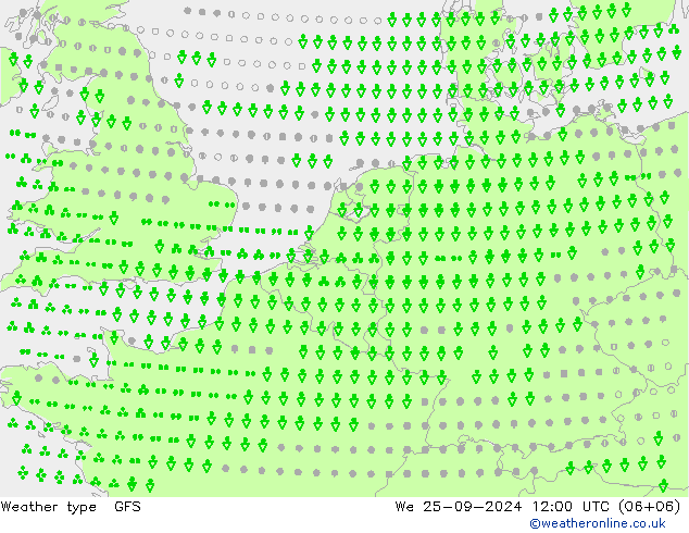 tipo de precipitação GFS Qua 25.09.2024 12 UTC